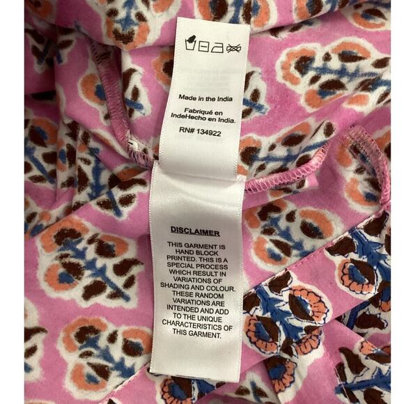 Emerson Fry India Collection Sara Tier Dress Day Flowers Aurora Pink Size Large - Picture 16 of 16